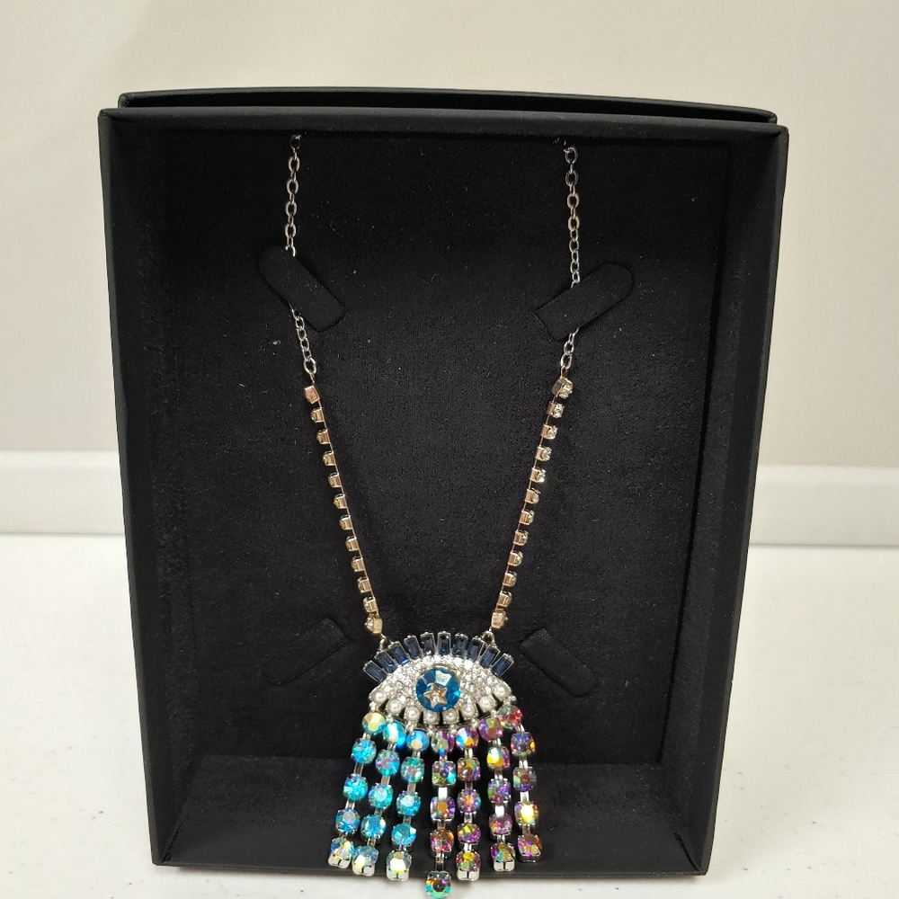 NWT Betsey Johnson Crystal Rhinestone EYE necklace